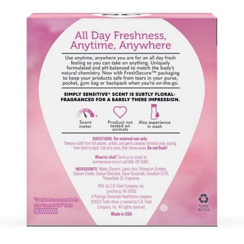 Summers Eve, Daily Gentle Cloths Simply Sensitive, 12 Count Summers Eve