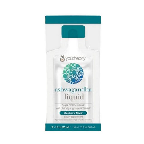 Youtheory, Ashwagandha Liquid Blueberry, 12 Oz