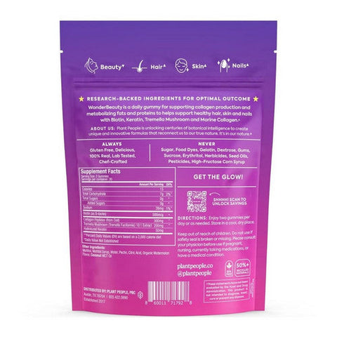 Plant People, WonderBeauty Hair Skin And Nails Gummies, 60 Count Plant People