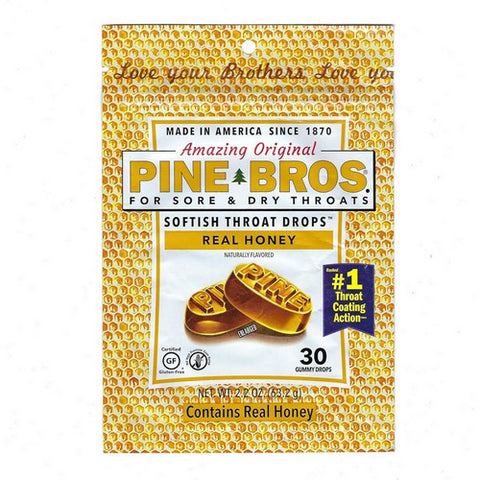 Sore Throat Softish Drops Real Honey 30 Count by Pine Bros.