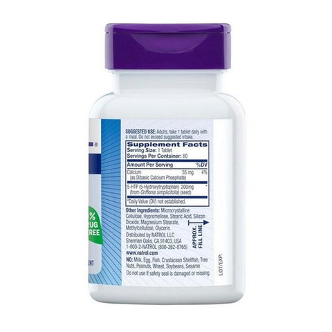 Natrol, Mood Plus Stress 5-HTP Time Release, 200 Mg, 60 Tabs