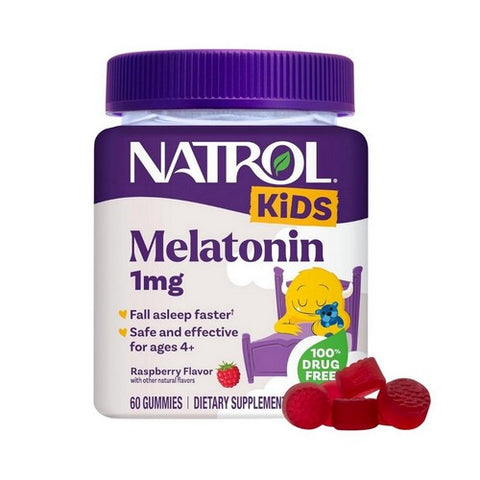 Kids Melatonin Gummies Raspberry Flavor 60 Count by Natrol