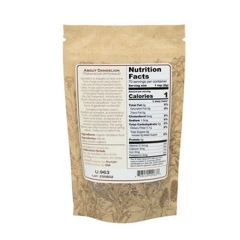 Celebration Herbals, Organic Dandelion Root Cut And Shifted, 16 Oz Celebration Herbals