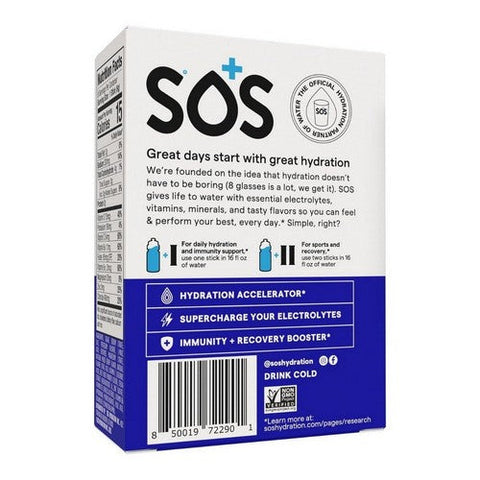 Sos Hydration, Vitamin Enhanced Electrolyte Packet Mixed Berry, 8 Count Sos Hydration