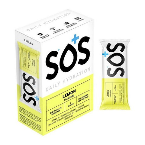 Daily Hydration Electrolytes Drink Mix Lemon 8 Count by Sos Hydration
