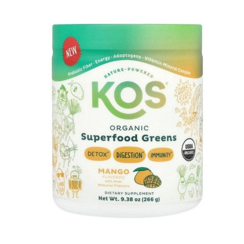 Organic Superfood Greens Mango 9.38 Oz by Kos