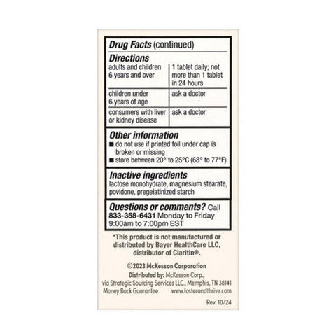 Foster And Thrive, Allergy Relief Loratadine Tablets, 10 Mg, 100 Tabs Foster And Thrive