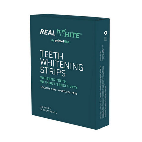Real White Teeth Whitening Strips 28 Count by Primal Life Organics