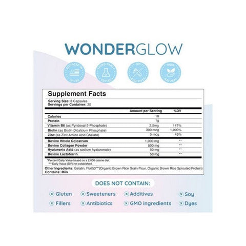 WonderCow, Wonder Glow Hair Skin, 90 Caps WonderCow
