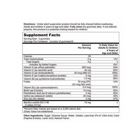 One A Day, Kids' Multivitamin With Probiotic Gummies Orange, 60 Count One A Day