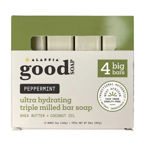 Peppermint Good Bar Soap 4 Pack by Alaffia