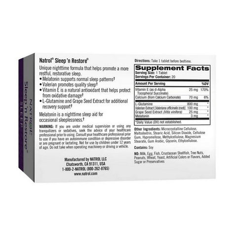 Natrol, Sleep N Restore, 20 Tabs
