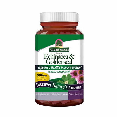 Nature's Answer, Echinacea and Goldenseal Root, 900 Mg, 90 Veg Caps Nature's Answer