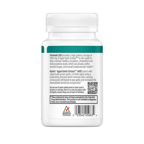 Kyolic, Aged Garlic Extract Cardiovascular Health One Per Day Formula 250, 1000 Mg, 30 Caps