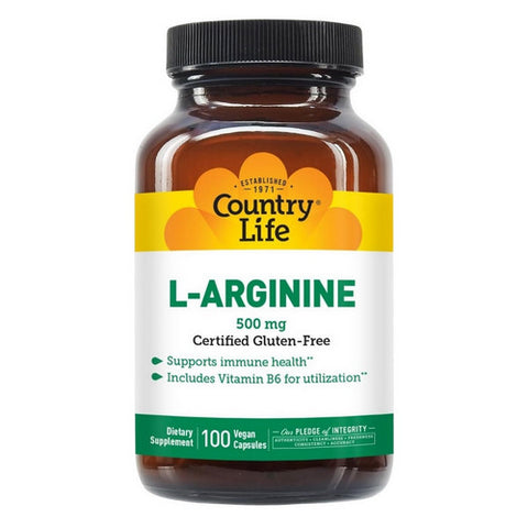 Country Life, L-Arginine with B-6, 500 MG, 100 Caps