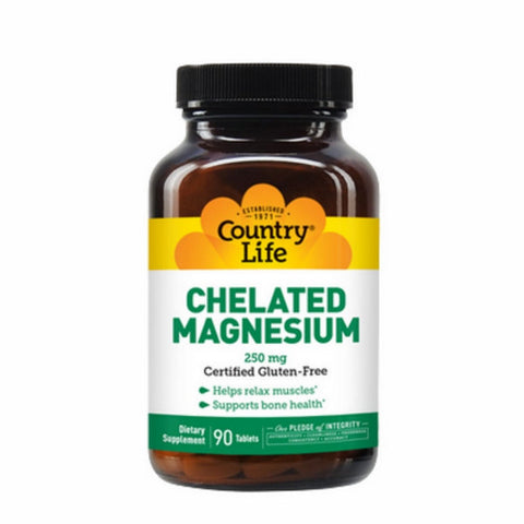 Country Life, Chelated Magnesium, 250 MG, 90 Tabs