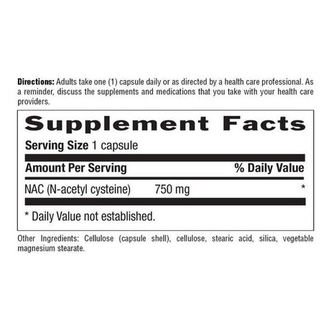 Country Life, NAC (N-Acetyl Cysteine), 750 MG, 30 Caps
