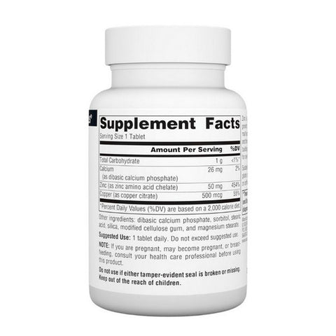 Source Naturals, Zinc Amino Acid Chelate, 100 Tabs