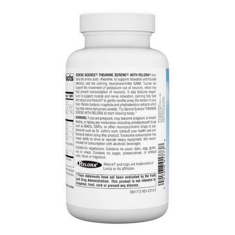 Source Naturals, Theanine Serine, W/relora 120 Tabs