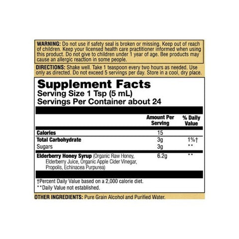 Honey Gardens, Apitherapy Elderberry Extract, 8 Oz