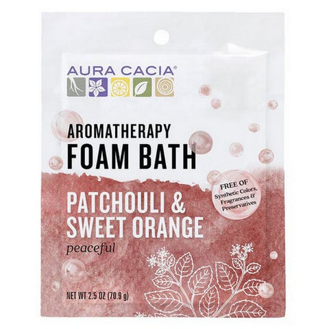 Aura Cacia, Aromatherapy Foam Bath, Patchouli/Orange 2.5 oz