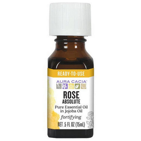 Aura Cacia, Precious Essentials Oil, Rose Absolute Jojoba, 0.5 Oz