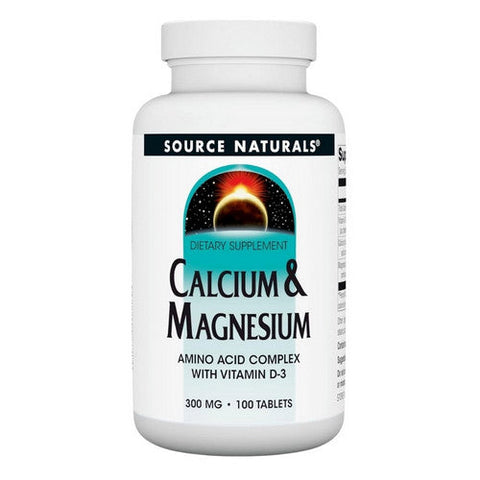 Source Naturals, Calcium and Magnesium, 300 mg, 100 Tabs Source Naturals