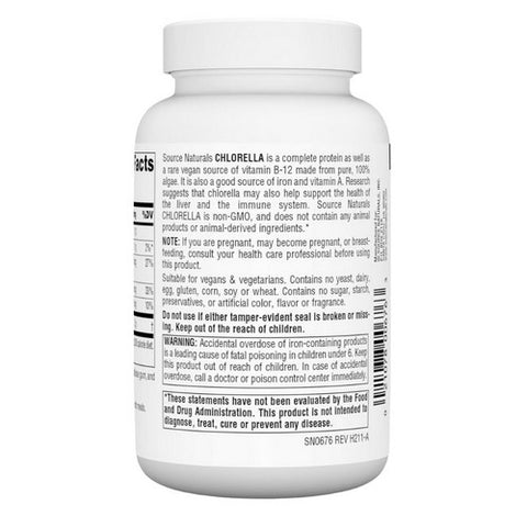 Source Naturals, Chlorella, 500 MG, 200 Tabs