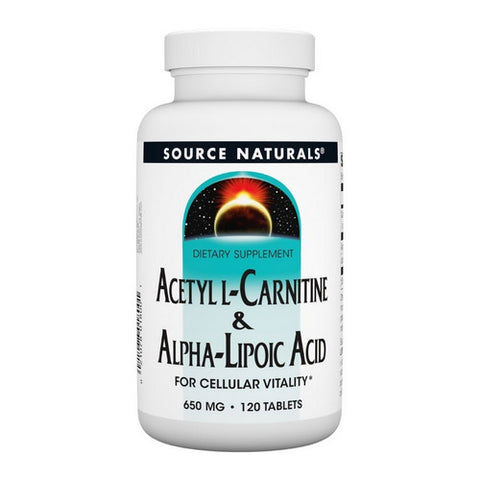 Source Naturals, Acetyl L-Carnitine And Alpha-Lipoic Acid, 650 Mg, 120 Tabs
