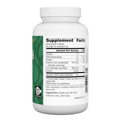 Source Naturals, Spirulina, 500 MG, 200 Tabs