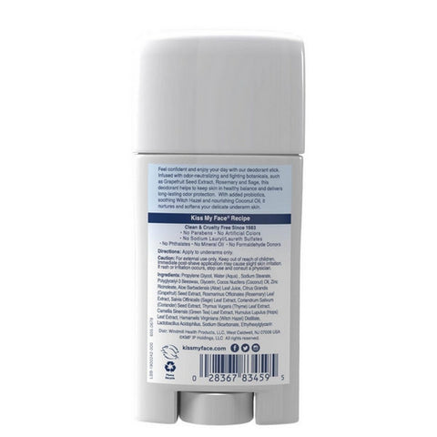 Kiss My Face, Deodorant Active Life, Fragrance Free EA 1/2.48 OZ