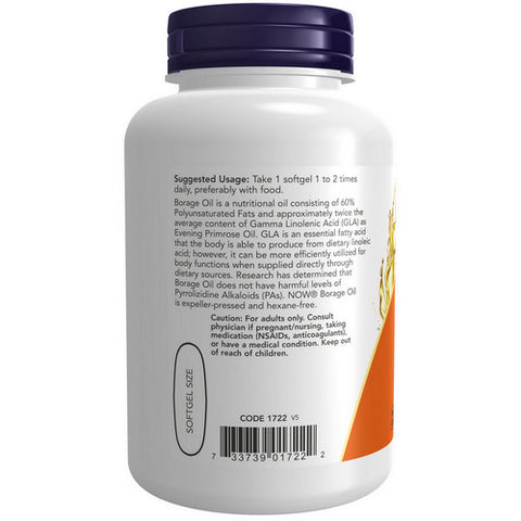 Now Foods, Borage Oil, 1000 mg, 120 Sgels