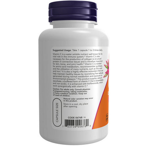 Now Foods, Vitamin C-500 Calcium Ascorbate, 100 Veg Caps