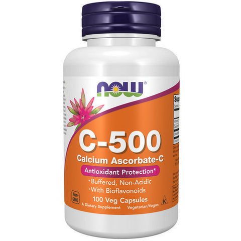 Now Foods, Vitamin C-500 Calcium Ascorbate, 100 Veg Caps