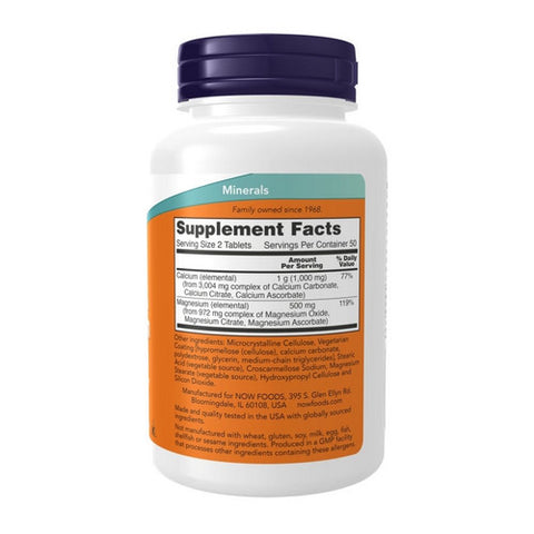 Now Foods, Calcium & Magnesium, 500/250 mg, 100 Tabs