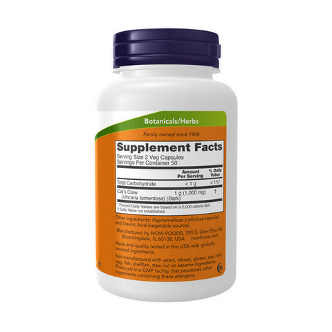 Now Foods, Cats Claw, 500 mg, 100 Caps