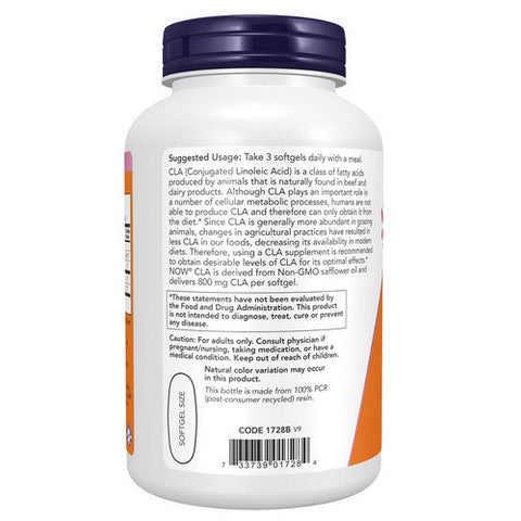 Now Foods, CLA - Conjugated Linoleic Acid, 800 Mg, 180 Softgels