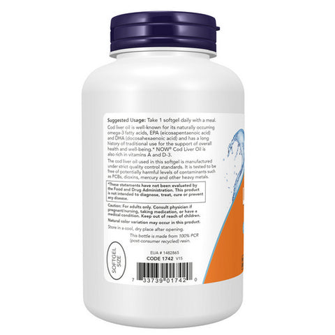 Now Foods, Cod Liver Oil, 650 Mg, 250 Softgels