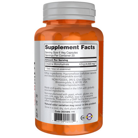 Now Foods, Creatine Monohydrate, 750 mg, 120 Caps