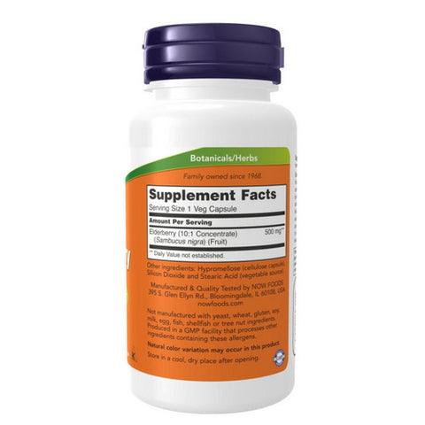 Now Foods, Elderberry, 500 mg, 60 Veg Caps