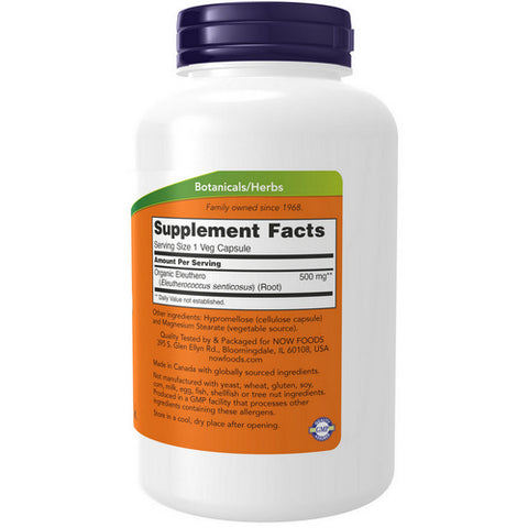 Now Foods, Eleuthero, 500 mg, 250 Caps