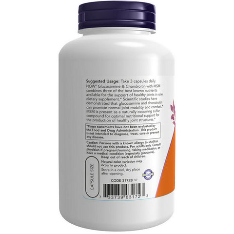 Now Foods, Glucosamine & Chondroitin with MSM, 180 Caps