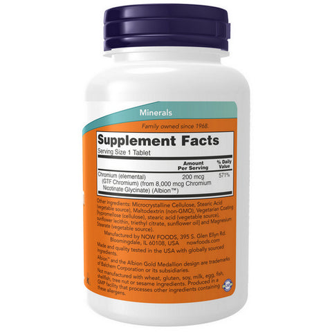 Now Foods, GTF Chromium, 200 Mcg, 250 Tabs