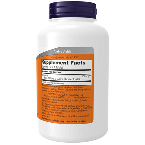 Now Foods, Lysine, 500 mg, 250 Tabs