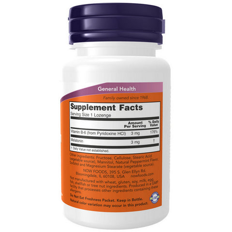 Now Foods, Melatonin, 3 mg, 90 Lozenges