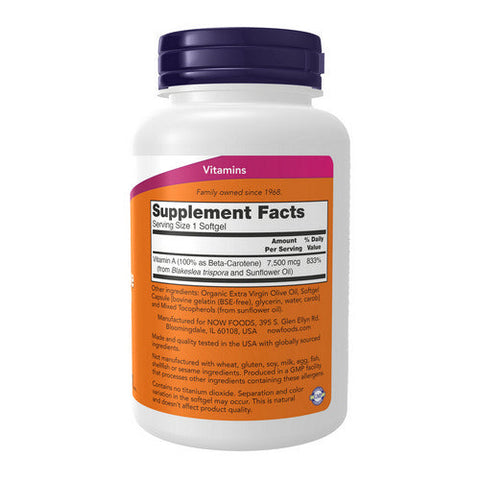 Now Foods, Natural Beta Carotene, 25000 IU, 180 Sgels Now Foods