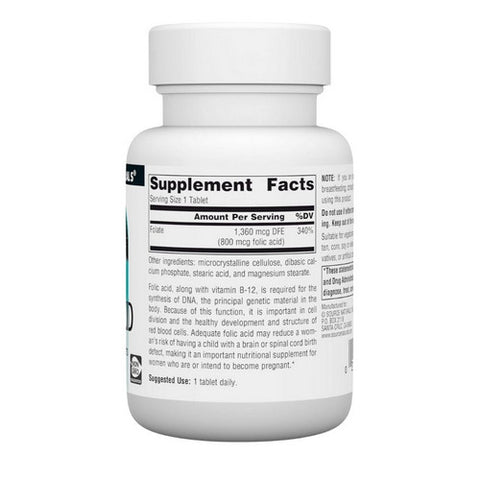 Source Naturals, Folic Acid, 800 mcg, 200 Tabs