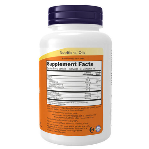 Now Foods, Super Omega 3-6-9, 1200 mg, 90 Sgels