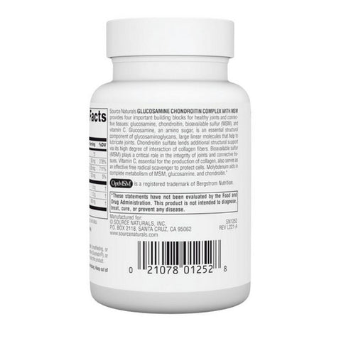 Source Naturals, Glucosamine Chondroitin, Complex w/MSM 30 Tabs