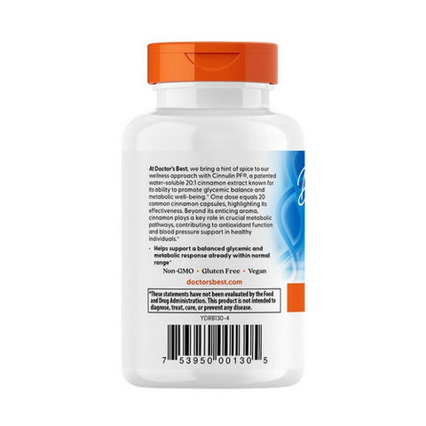 Doctors Best, Cinnamon Extract Cinnulin PF, 60 Veggie Caps